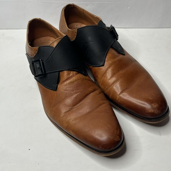 Stacy Adams Monk Strap Brown Black  Memory Foam Leather Dress Shoes Mens Sz13 W main image 11